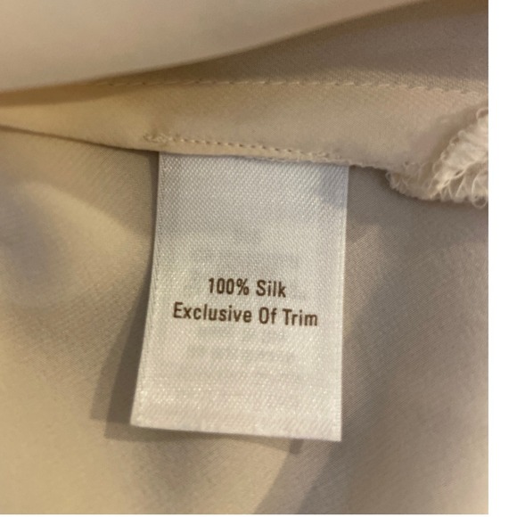 Caslon 100% Silk Lace Trim Camisole Tank Top Cream Champagne Plus Size 2X - Picture 5 of 6